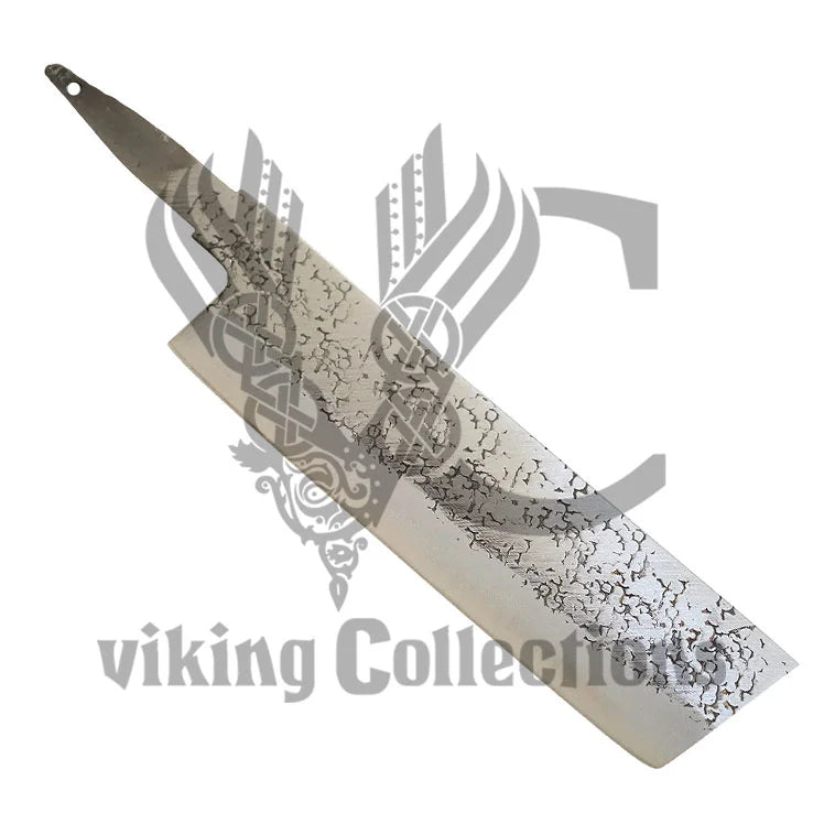 Blue steel strong hammered knife blank blade 155mm Viking Collections