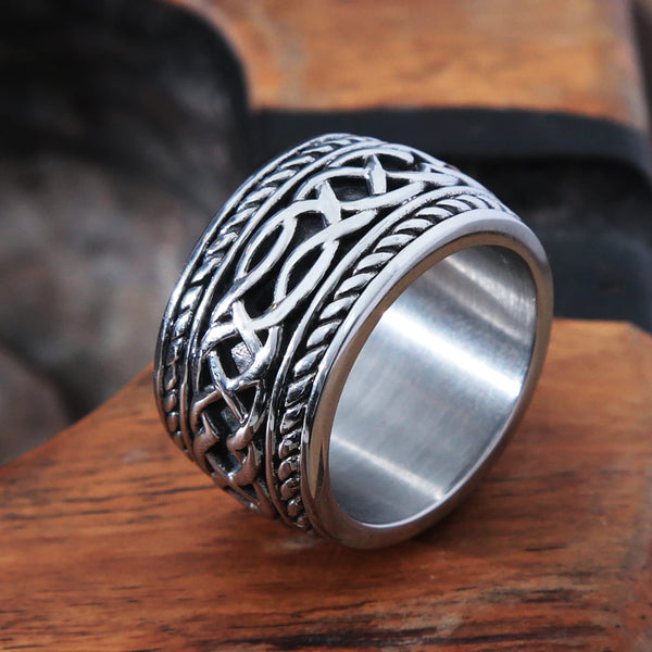 Celtics Spiral Knot Nordic 316L Stainless Steel Viking Ring
