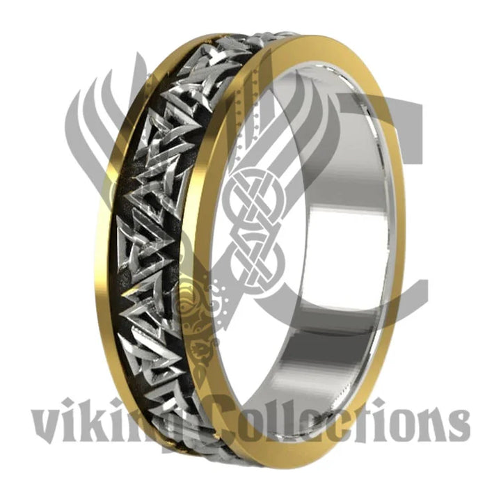 925 Sterling Silver Viking Ring - The Valknut Cycle