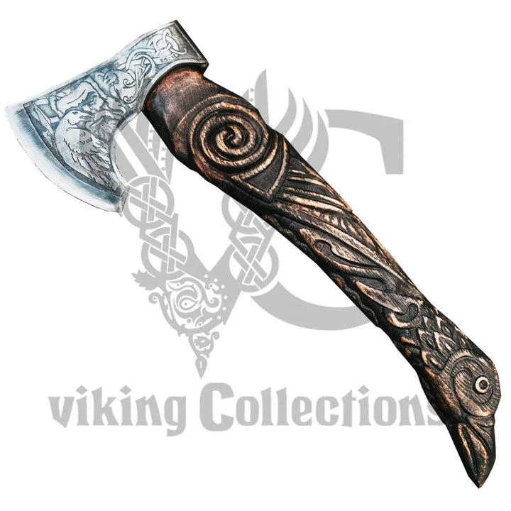 "The Twin Ravens" Viking Axe