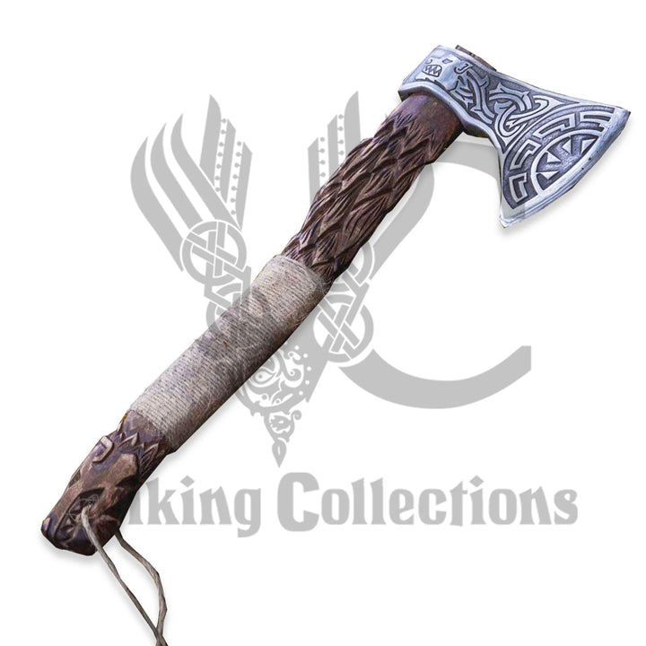 "Geri And Freki Wolf" Viking Axe