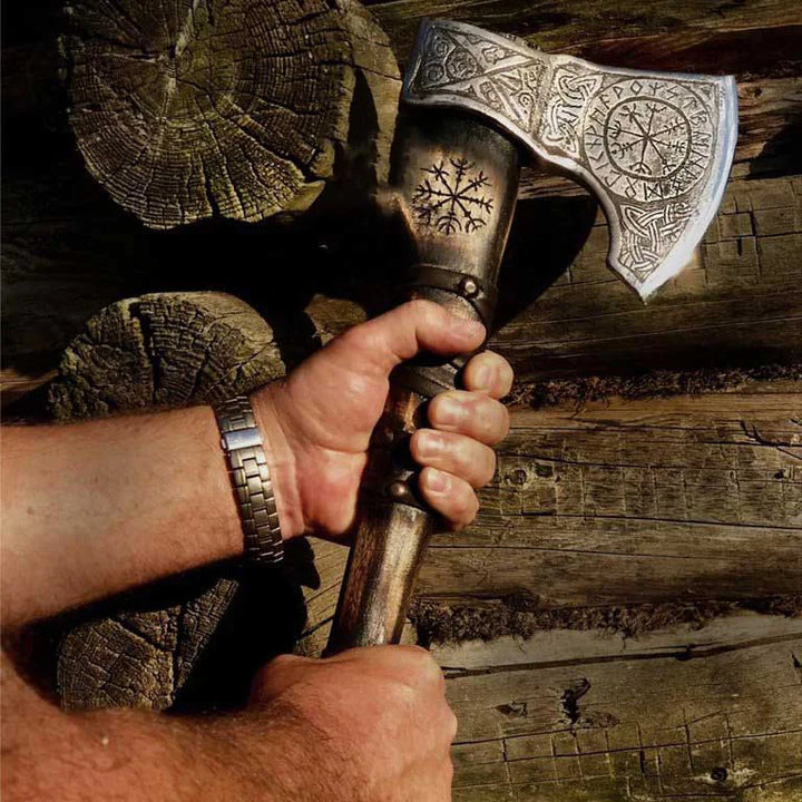 "Helm of Awe" Viking Axe