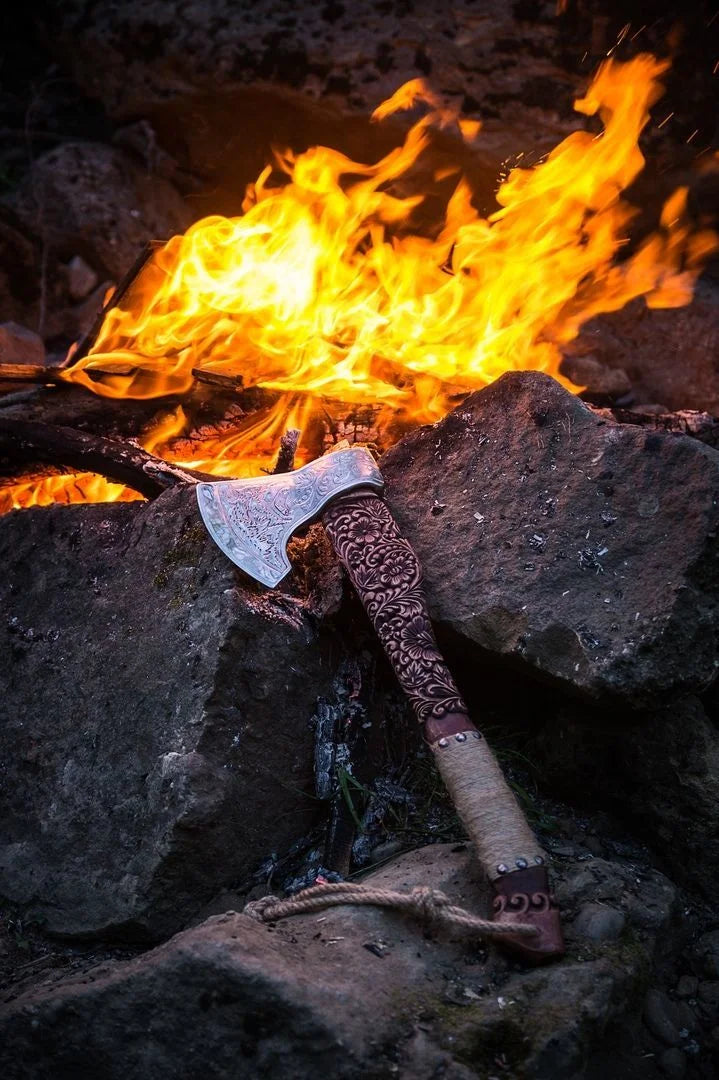 "Khokhloma" Viking Axe