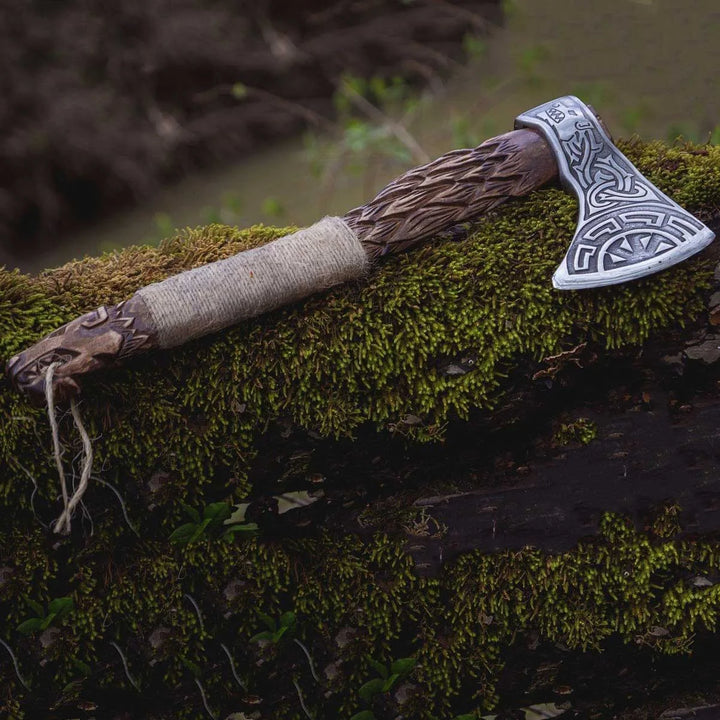 "Geri And Freki Wolf" Viking Axe