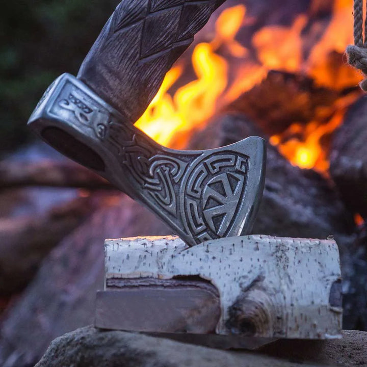 "Geri And Freki Wolf" Viking Axe