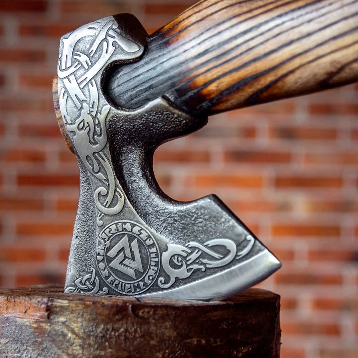"Valknut Odin’s knot" Viking Axe