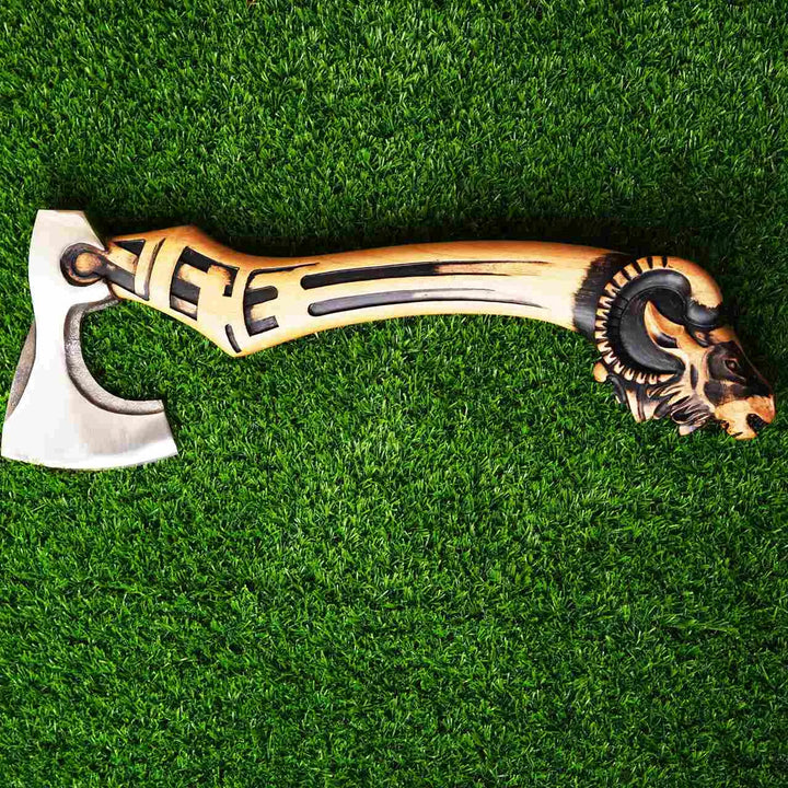 "RAM WOOD HANDLE" Viking Axe