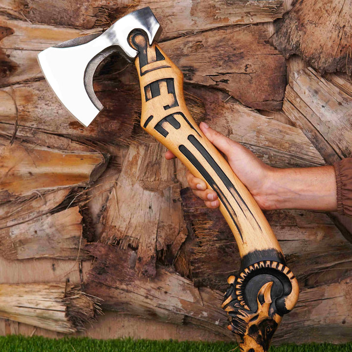 "RAM WOOD HANDLE" Viking Axe