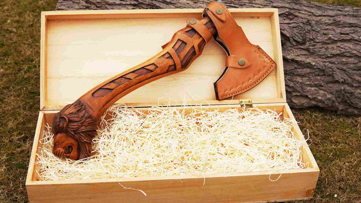 "Lion Sculpture" Viking Axe