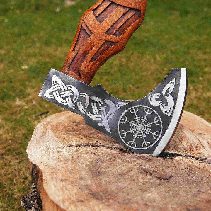 "Lion Sculpture" Viking Axe