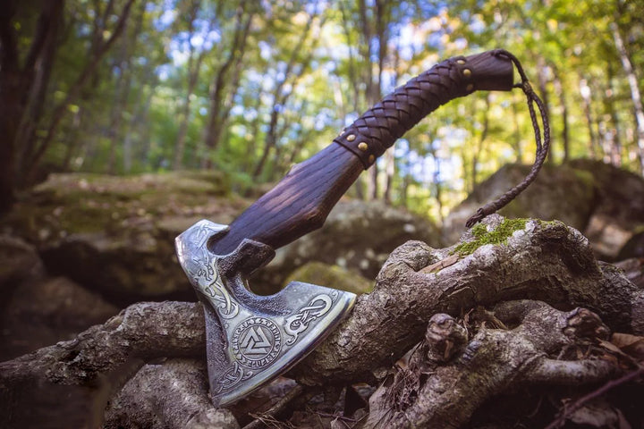 "Valknut Slain's Knot" Viking Axe