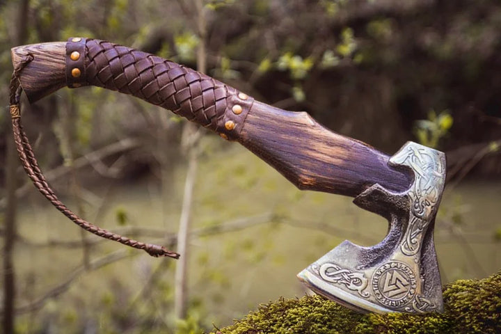 "Valknut Slain's Knot" Viking Axe