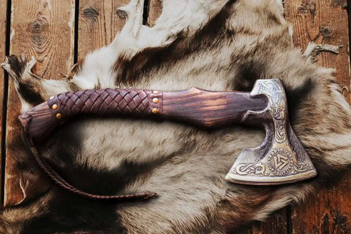 "Valknut Slain's Knot" Viking Axe