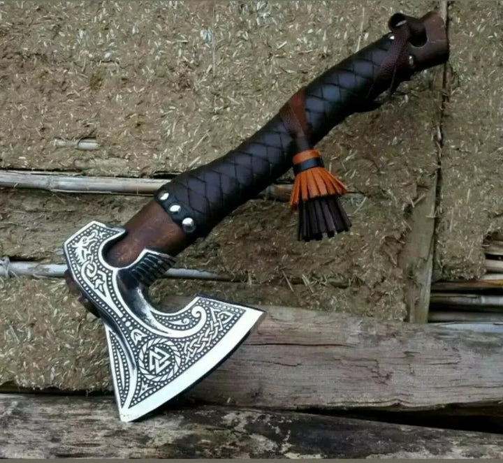 Mjolnir Valknut" Viking Axe