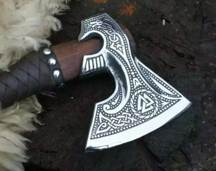 Mjolnir Valknut" Viking Axe