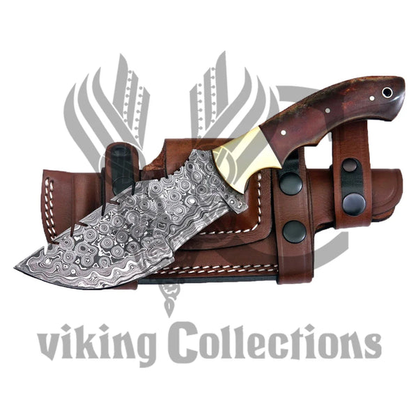 Brown Bone Handle Tracker Knife