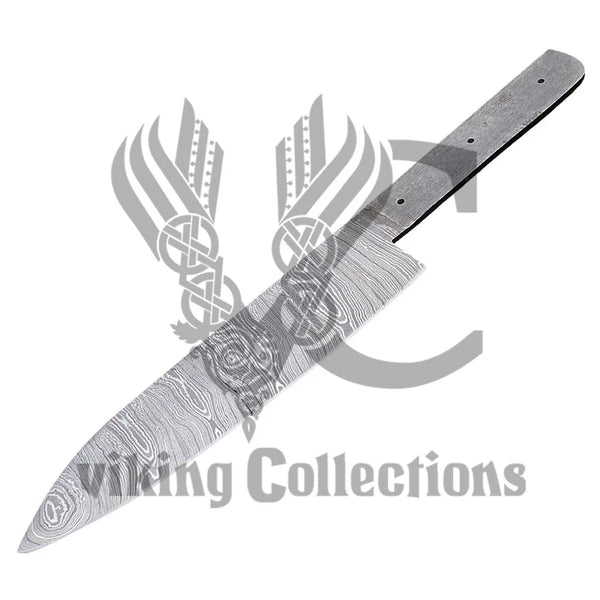 Custom hand forged black blade damascus chef knife