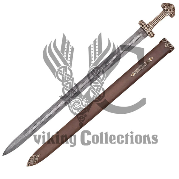 Damascus Viking Bronze hilt (Peterson Type D) sword
