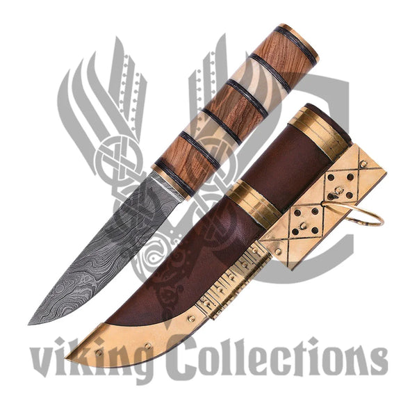 Damascus Steel Simple Viking Knife