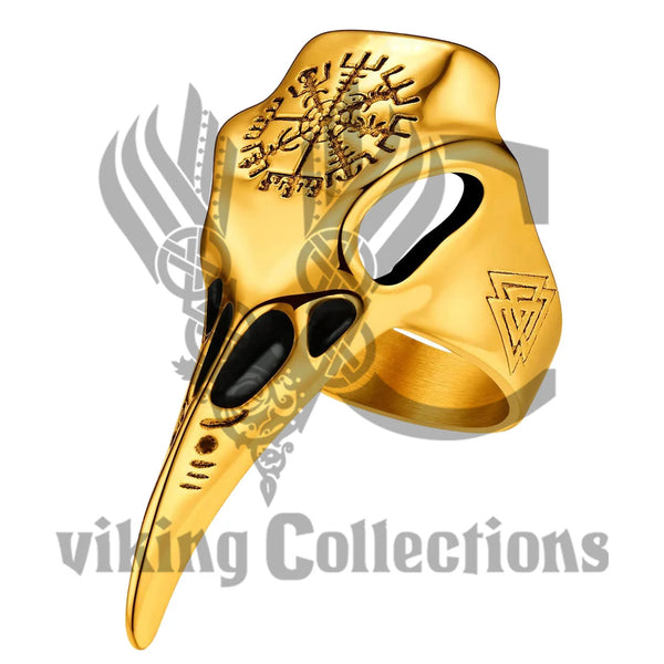 FaithHeart Norse Viking Raven Skull Ring