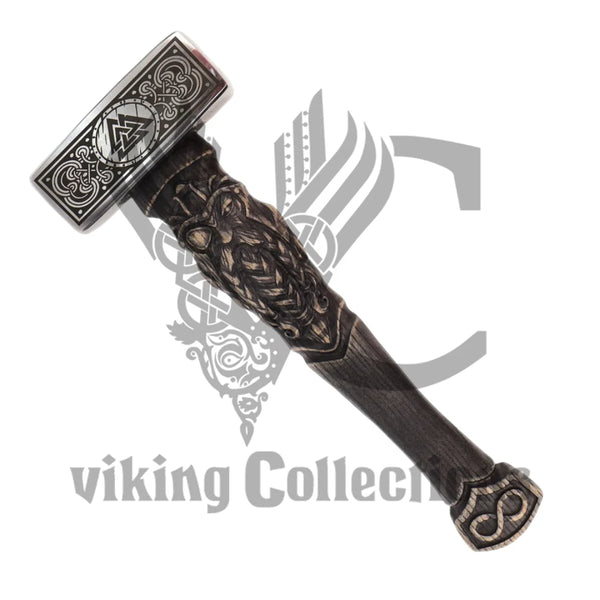 Odin's Handmade Valknut Viking Hammer