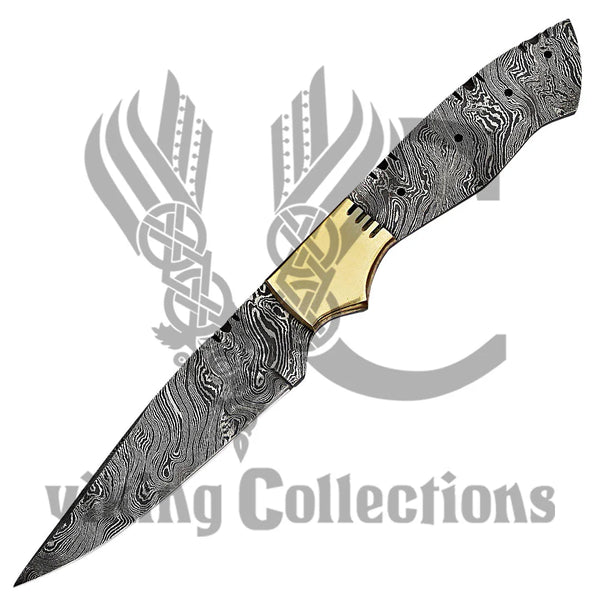 Hand Forged Damascus Steel Blank Blade Knife Kit