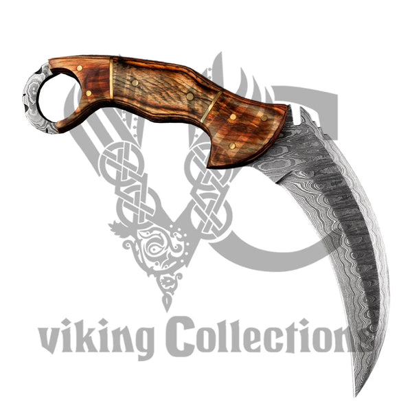 Hand Forged Damascus Steel Karambit Knife