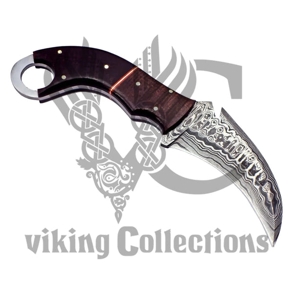 Handmade Damascus steel karambit knife