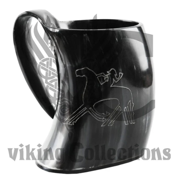 Horn Beer Mug | Tankard - Odin rides Sleipnir