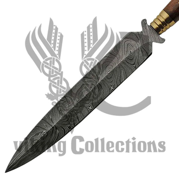 Layered-Steel Short Spear with Sheath