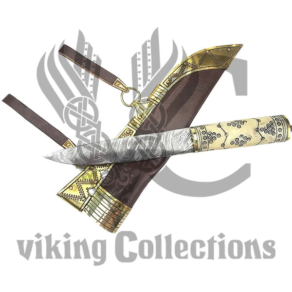 Norse Decorated Viking Damascus Knife