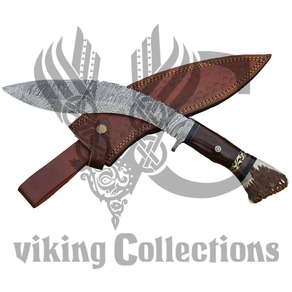 Rosewood Stag Horn Handle Kukri Knife