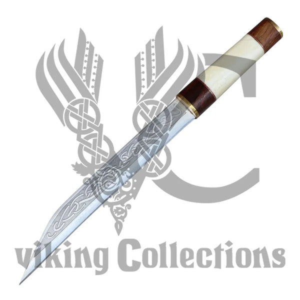 Seax Viking Hilda D2 Steel & Wood Bone Handle