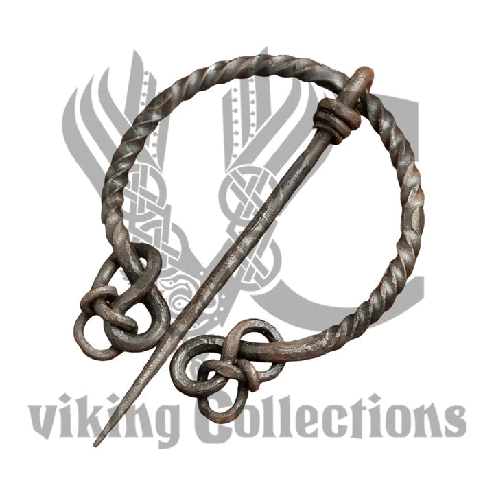 Twisted Forged Fibula Ring Brooch