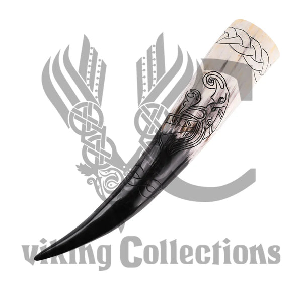 Viking Drinking Horn with Raven Motif