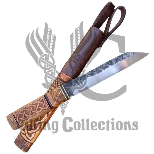 Viking Seax Knife wooden handle